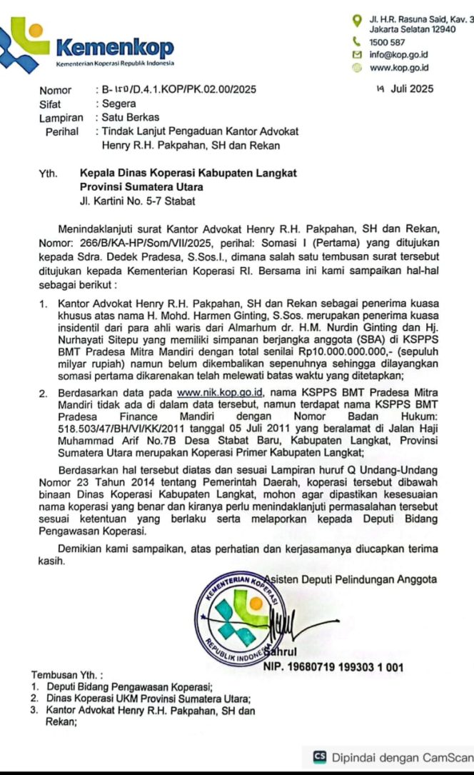 
					*Skandal Koperasi Bodong: Dedek Pradesa Diduga Tipu Warga Langkat Bermodus Koperasi Syariah*