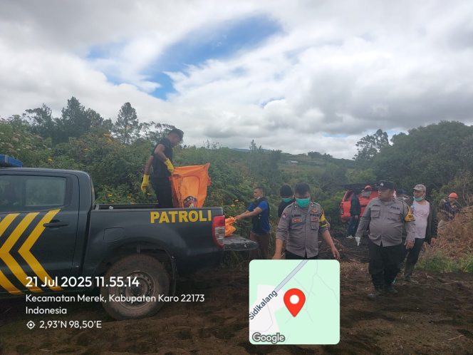 
					Penemuan Mayat X di Sungai, Polres Tanah Karo Evakuasi dan Lidik Sebab Kematian