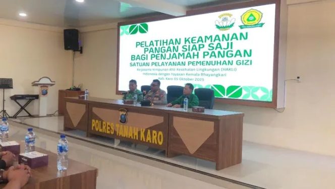 Polres Tanah Karo Terima Pelatihan Keamanan Pangan Siap Saji bagi Penjamah Pangan Dalam Rangka Program MBG