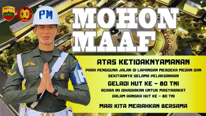 Jelang HUT ke-80 TNI di Medan, Warga Diajak Turut Serta Meriahkan Bersama