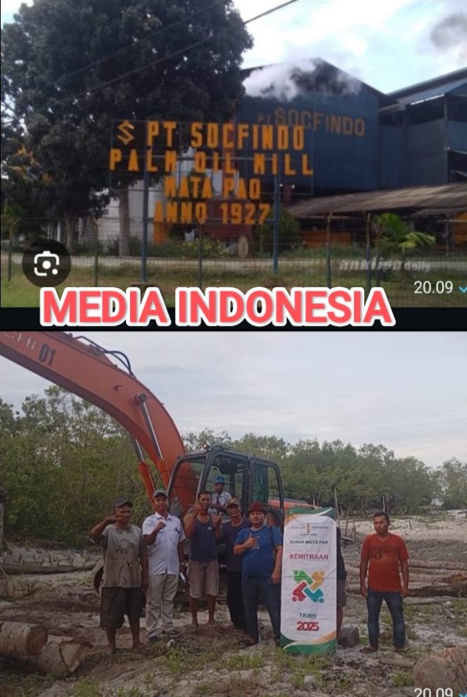 
					Tunjukkan Kemitraan, PT Socfindo Kebun Matapao Salurkan Bantuan Alat Berat Untuk Normalisasi Dermaga Nelayan Desa Bogak Besar.