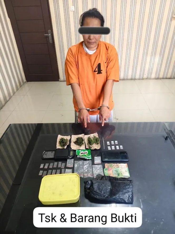 
					Polsek Payung Tangkap Perempuan Diduga Pengedar Sabu dan Ganja di Tiganderket