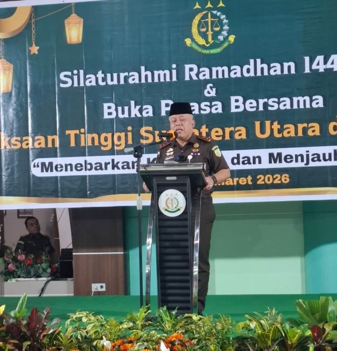 
					Kejatisu Gelar Silahturahmi,”Buka Puasa Bersama Para Insan PERS Sumatra Utara. Dalam Tema Menebar Kebaikan Menjauhi “Hoaks