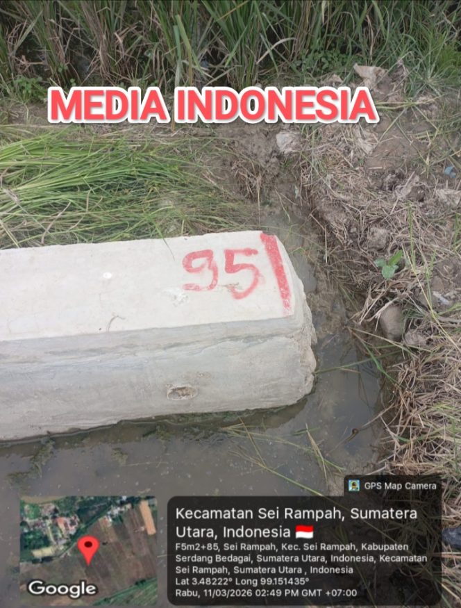 
					Fisik Bangunan Diduga Tidak Sesuai RAB, Proyek Oplah Sawah Non Rawa 150 Hektare di Desa Sei Rampah Terindikasi Bermasalah.