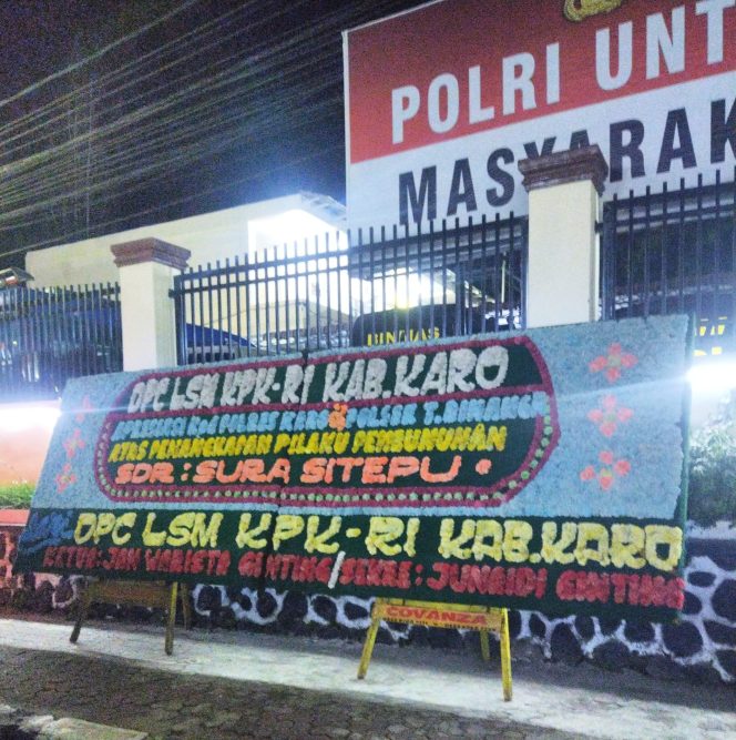 
					LSM.KPK.RI. Kab. Karo, Apresiasi Kinerja Polres Karo/Polsek Tigabinanga, Ungkap Cepat Kasus Pembunuhan Sura Sitepu