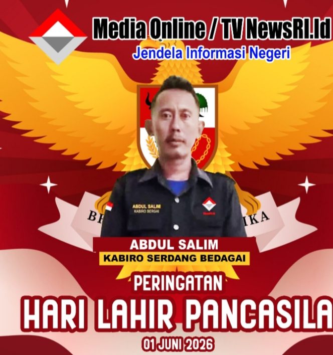 
					Abdul Salim, Kabiro Media NewsRi Sergai Mengucapkan Selamat Hari Kelahiran Pancasila 1Juni.