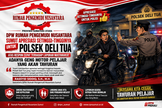
					DPW RPN Sumut Apresiasi Respons Cepat Polsek Deli Tua Cegah Tawuran Pelajar