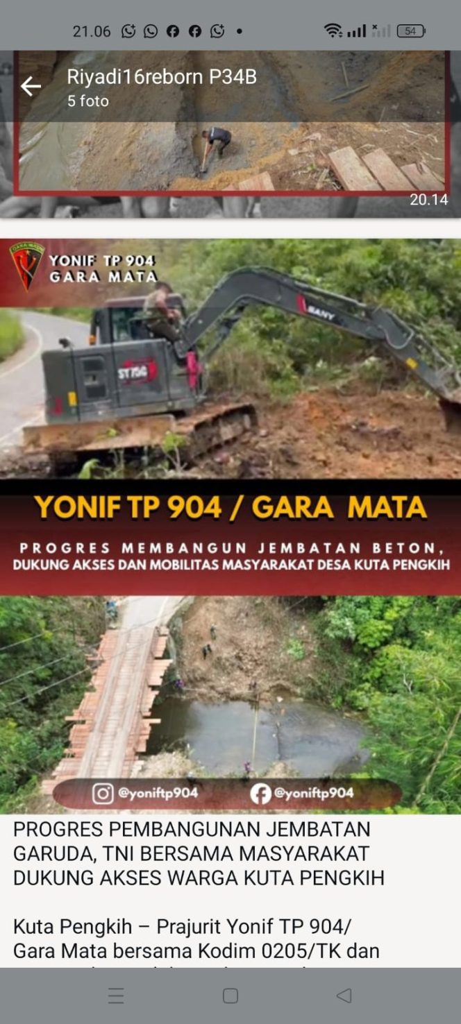 
					WUJUD NYATA KEMANUNGGALAN TNI-RAKYAT, JEMBATAN GARUDA DI KUTA PENGKIH TERUS DIKEBUT