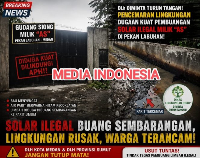 
					Diduga Gudang “Siong” Andre Sinaga Kebal Hukum!, Limbah Solar Cemari Parit Warga & Isu “Setoran” ke APH Mencuat. 