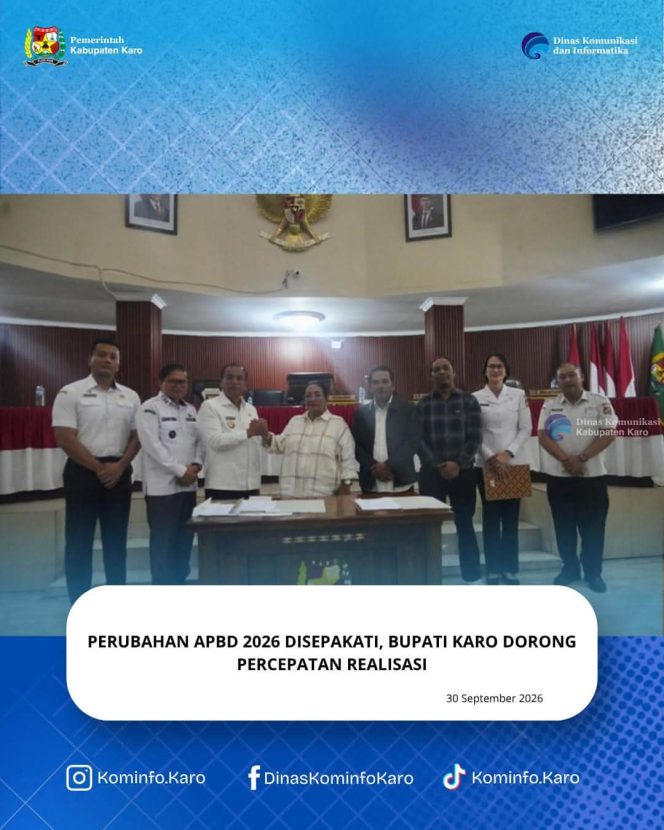 
					Perubahan APBD 2026 Disepakati, Bupati Karo Dorong Percepatan Realisasi