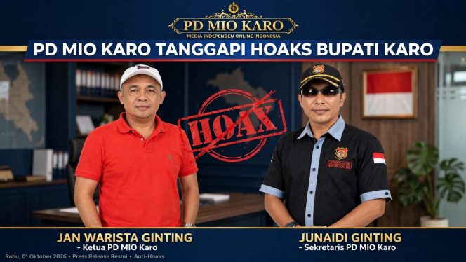 
					PD MIO Karo Beri Tanggapan Positif Soal Hoaks Bupati Karo, Ajak Masyarakat Jaga Kondusifitas